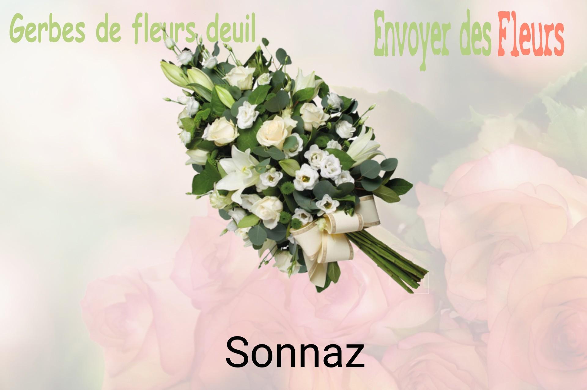 Gerbe de fleurs de deuil livrée à Sonnaz
